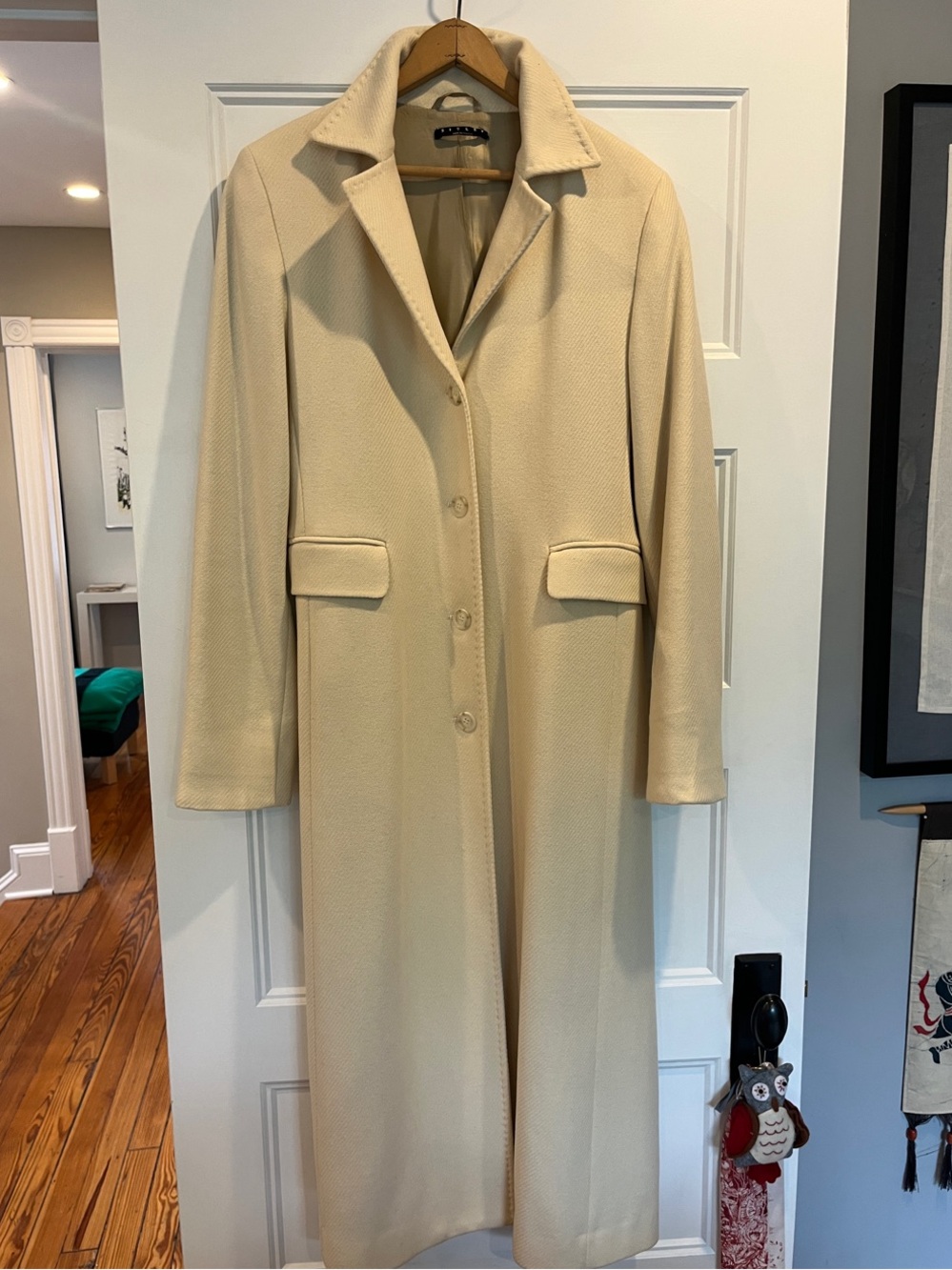 Sisley Cream Textured Coat with Black Label